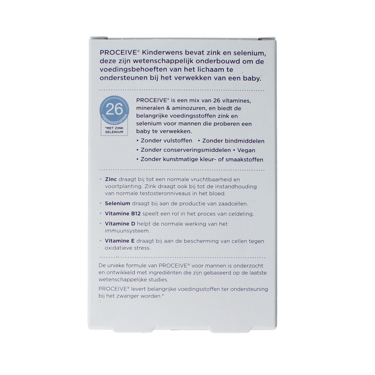 Proceive Kinderwens man multivitamin capsules in a bottle, dietary supplement for men's reproductive health.
