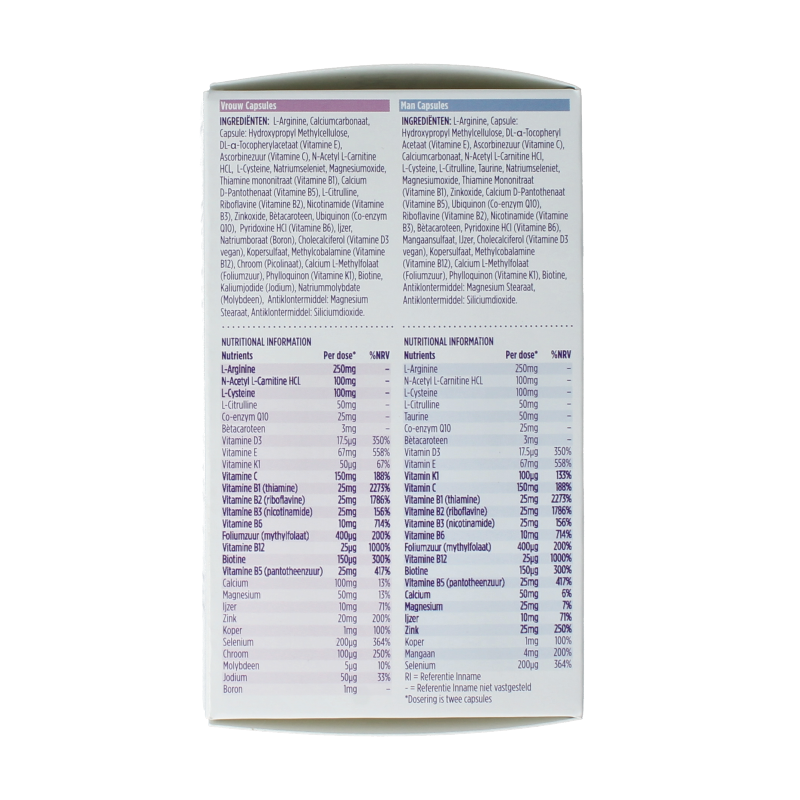Proceive Kinderwens Duo multivitamin capsules for women, showing two bottles of Proceive brand dietary supplements.