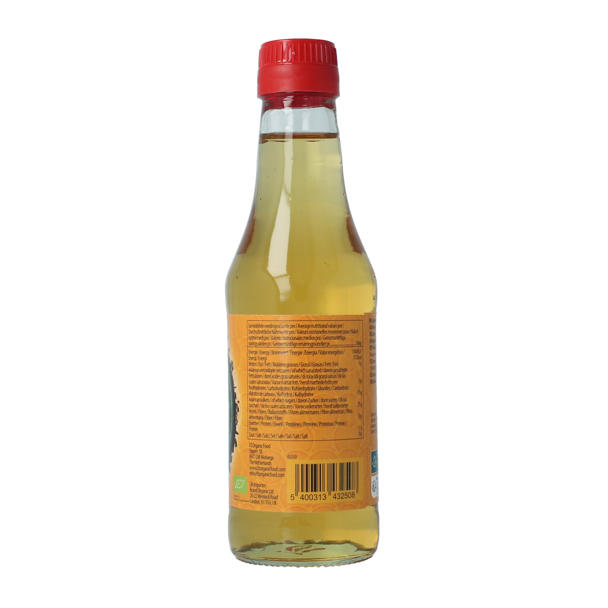 Organic Yakso Agave syrup in a 240ml bottle, natural sweetener for cooking and beverages.