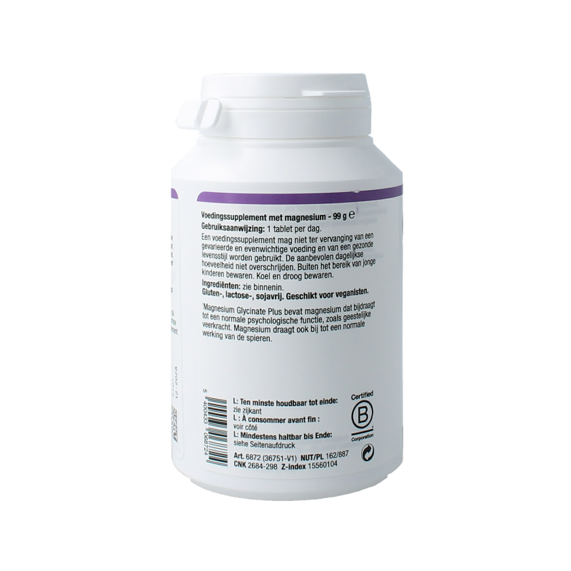 Metagenics Magnesium Glycinate Plus supplement tablets, mineral supplement by Metagenics, shown in blister pack.