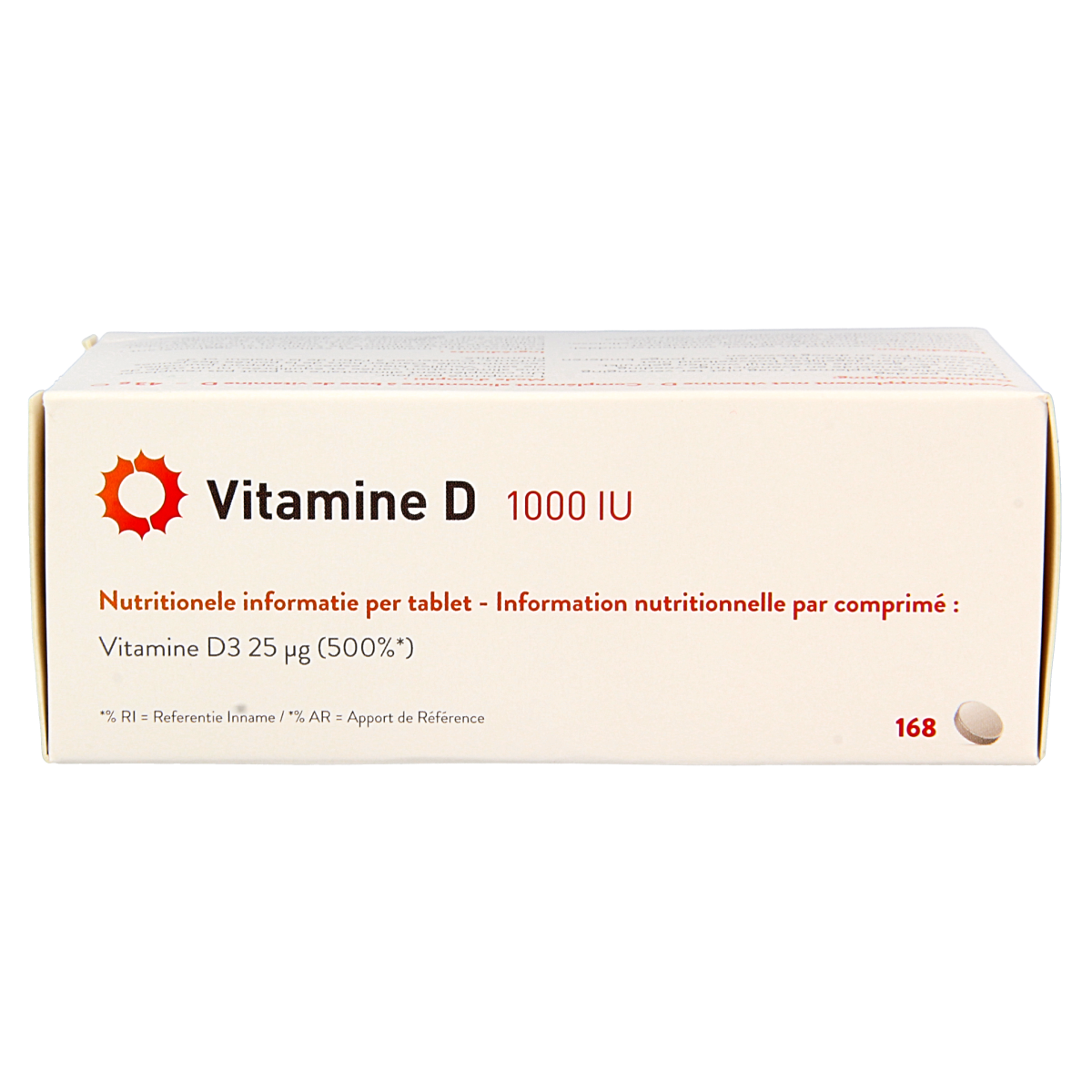 Metagenics Vitamin D 1000IU supplement in a bottle of tablets, natural health product for immune support and bone health.