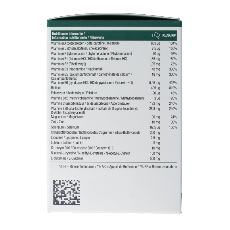 Metagenics Multigenics senior multivitamin sachets featuring a variety of vitamins and minerals for older adults.