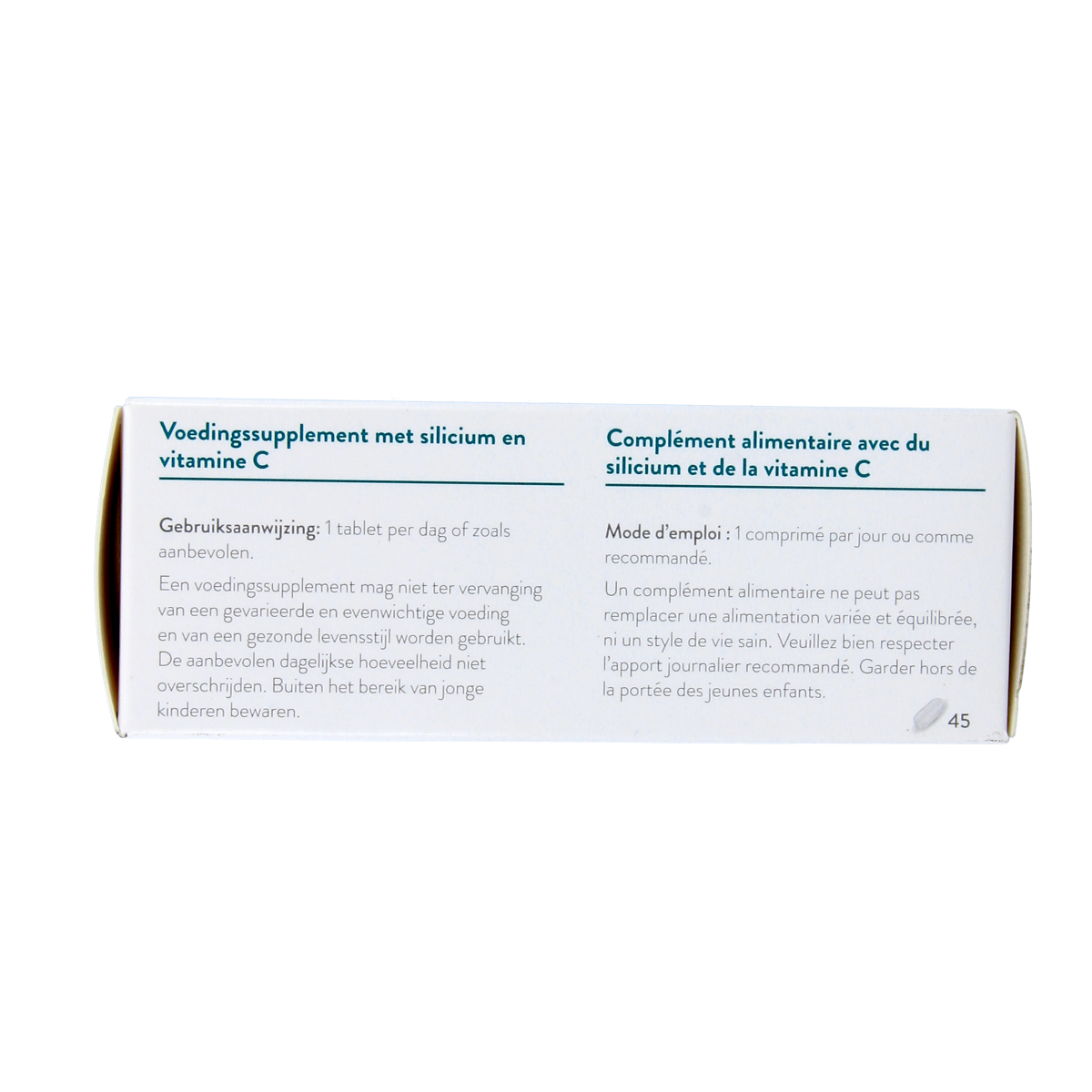 Metagenics Metasilicium mineral supplement tablets, natural dietary supplement for healthy bones and connective tissues.