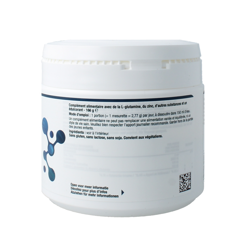 Metagenics Glutagenics amino acids supplement in 167g container, showing the product bottle with label details.