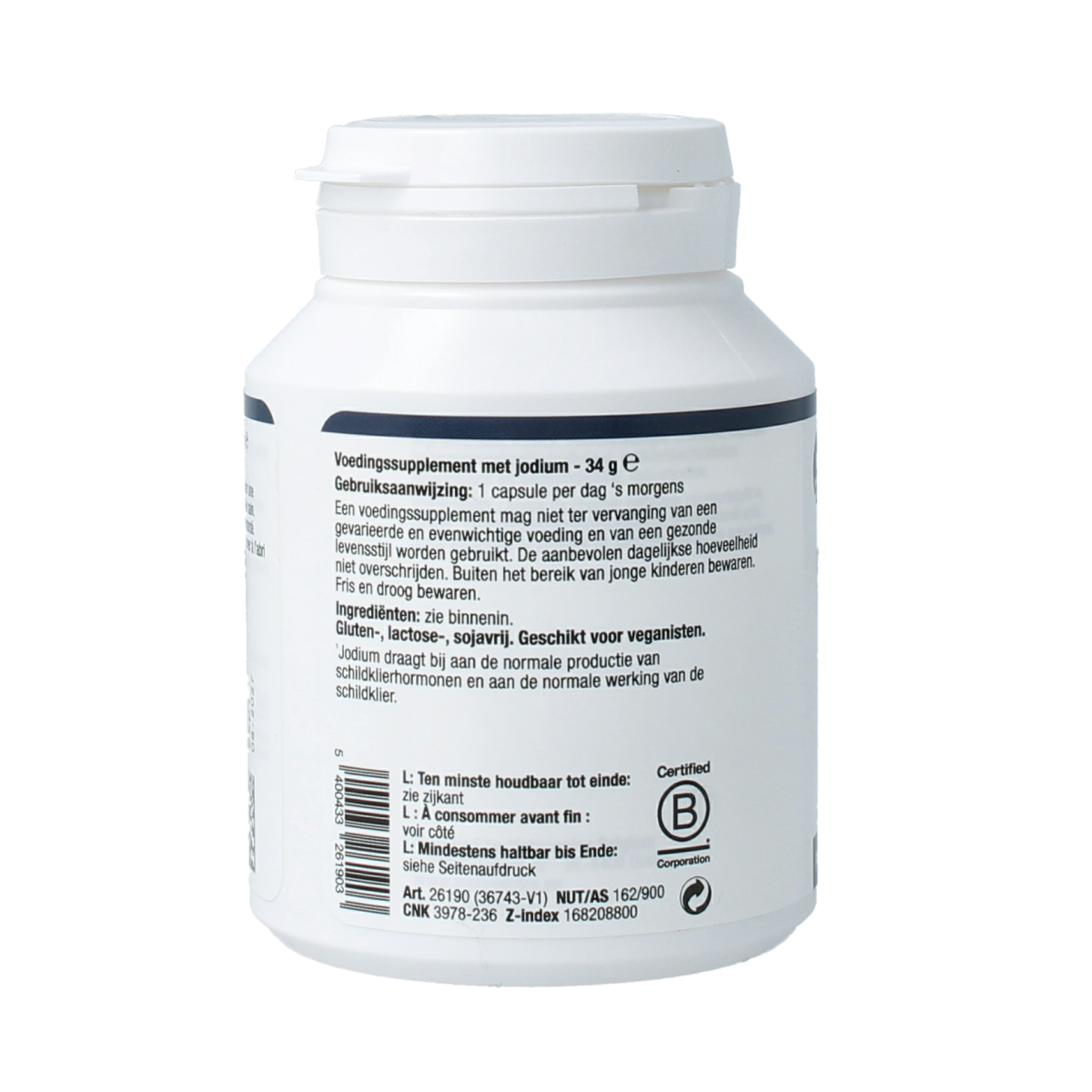 Metagenics Jodium mineral capsules in a bottle, dietary supplement for thyroid health, 120 capsules.