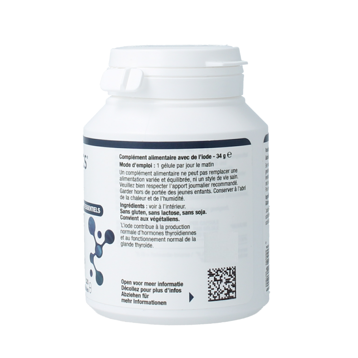 Metagenics Jodium mineral capsules, 120 count, shown in a close-up image highlighting the supplement bottle and capsules.