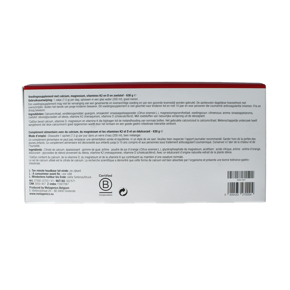 Metagenics Caldyn mineral multivitamin sachets, 84 count, featuring a colorful array of mineral supplement sachets for health support.