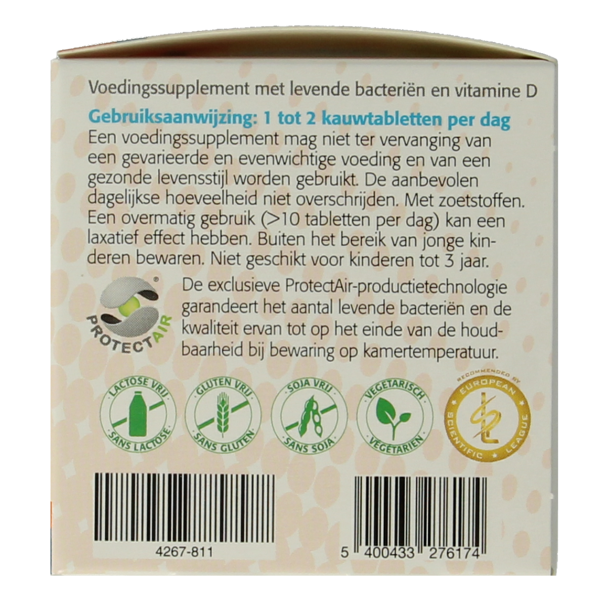 Metagenics Bactiol Junior chewable tablets, micro-organism supplement for children, shown in the image.