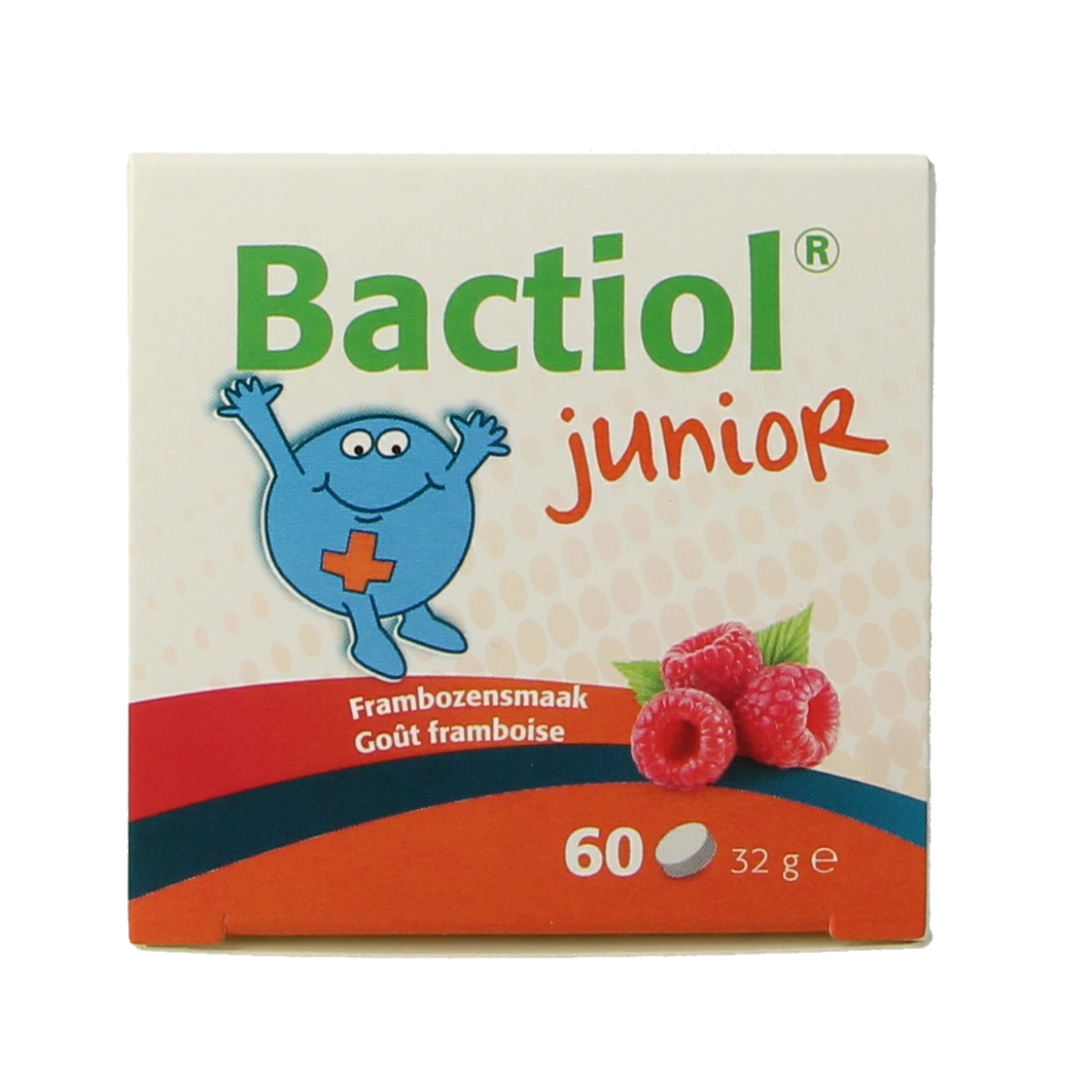 Metagenics Bactiol Junior chewable tablets containing beneficial microorganisms for children's gut health.