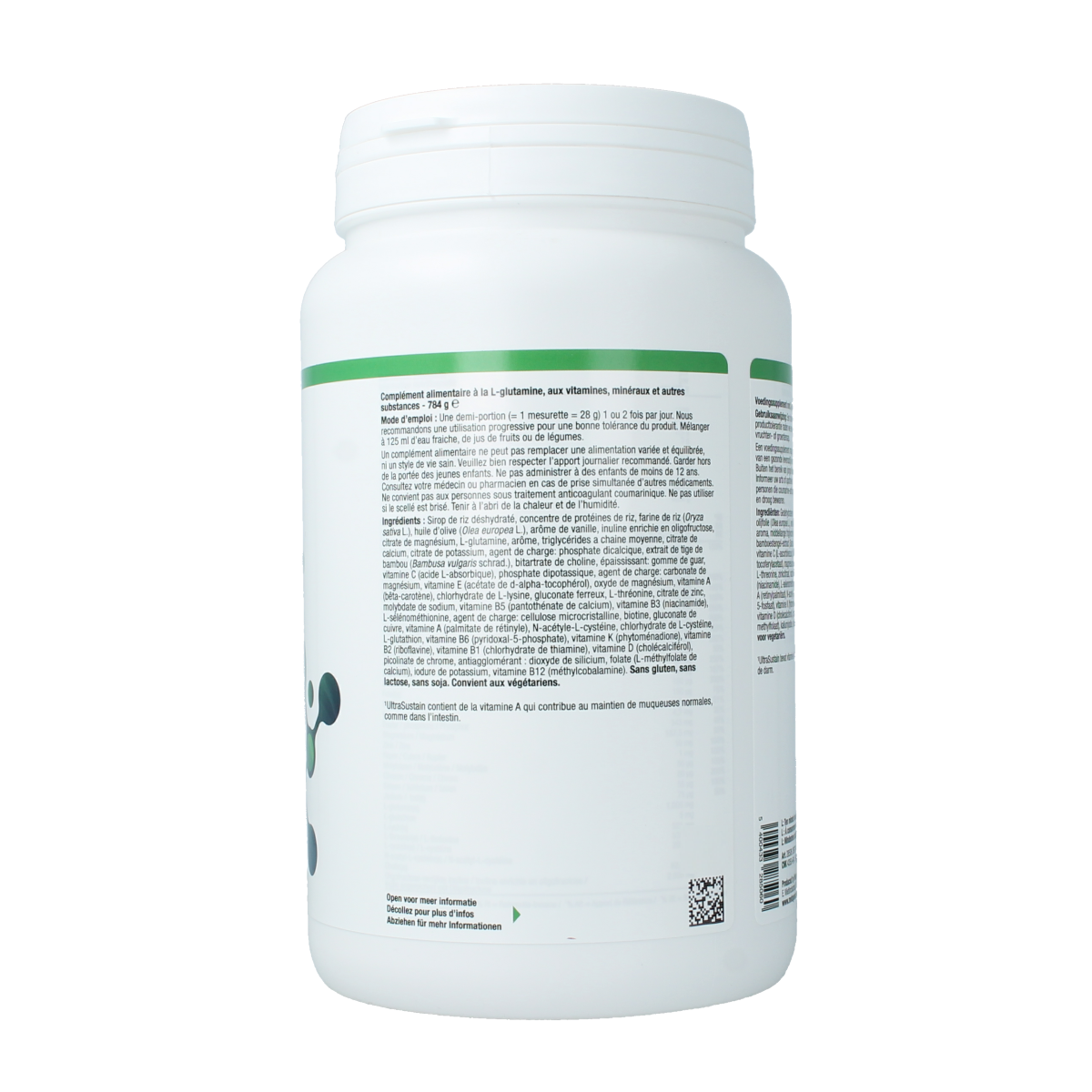 Metagenics Ultra Sustained Multi-Vitamin bottle with 14 servings, 784g, featuring colorful capsules and label details.