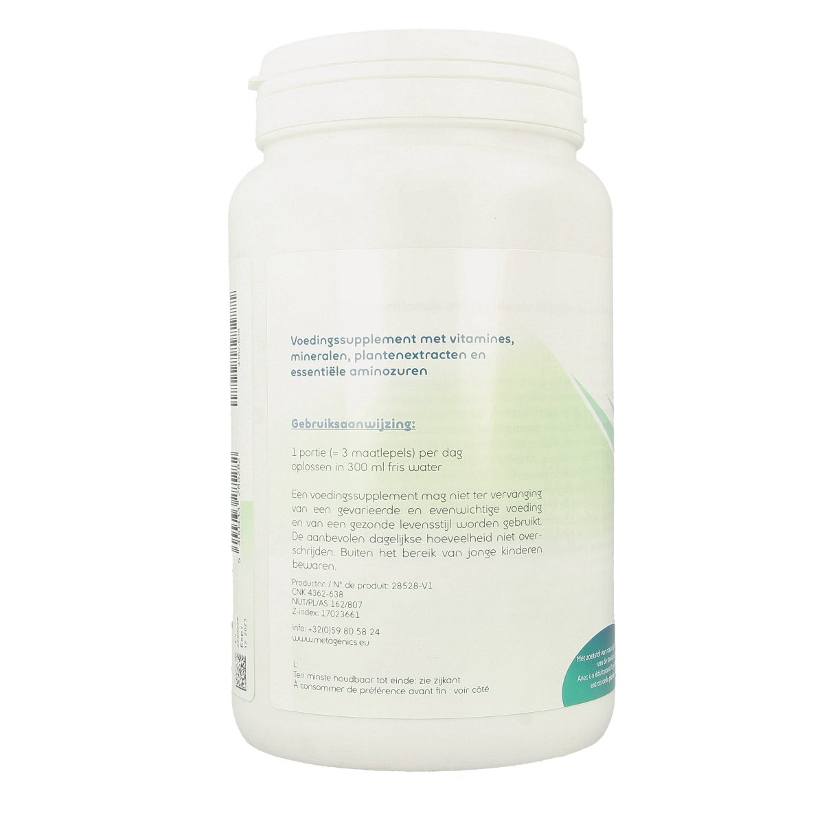 Metagenics Ifladyn banana multi-vitamin powder in a 14-scoop, 657g container with banana flavor.