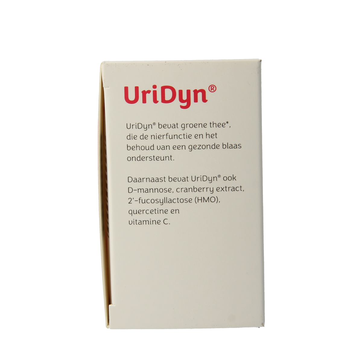 Metagenics Uridyn herbal supplement tablets, natural herbal remedy in a clear plastic bottle with white cap.