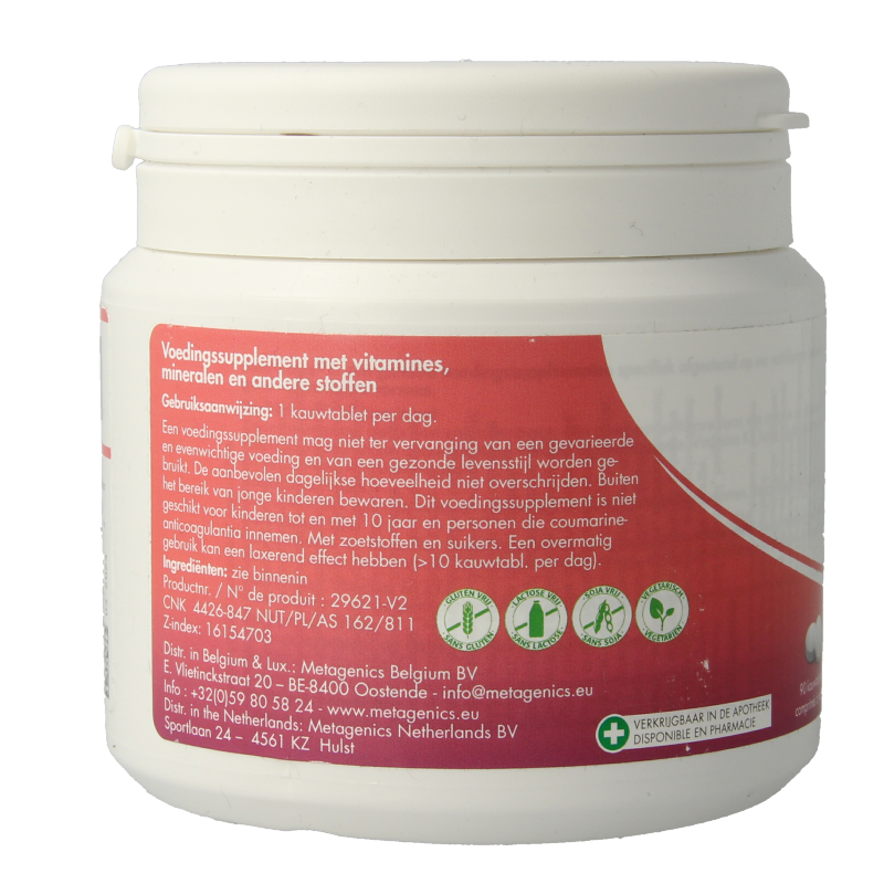 Barinutrics Multi Kers multivitamin tablets in a blister pack, showing 90 dietary supplement tablets for daily nutrition.