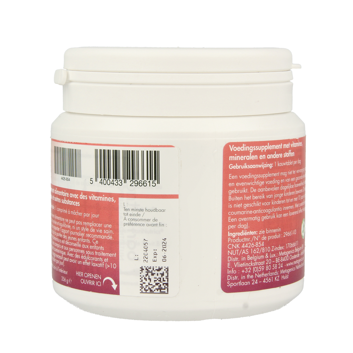 Barinutrics Multi Citroen chewable vitamin tablets, colorful multi-vitamin supplement for daily health, branded by Barinutrics.