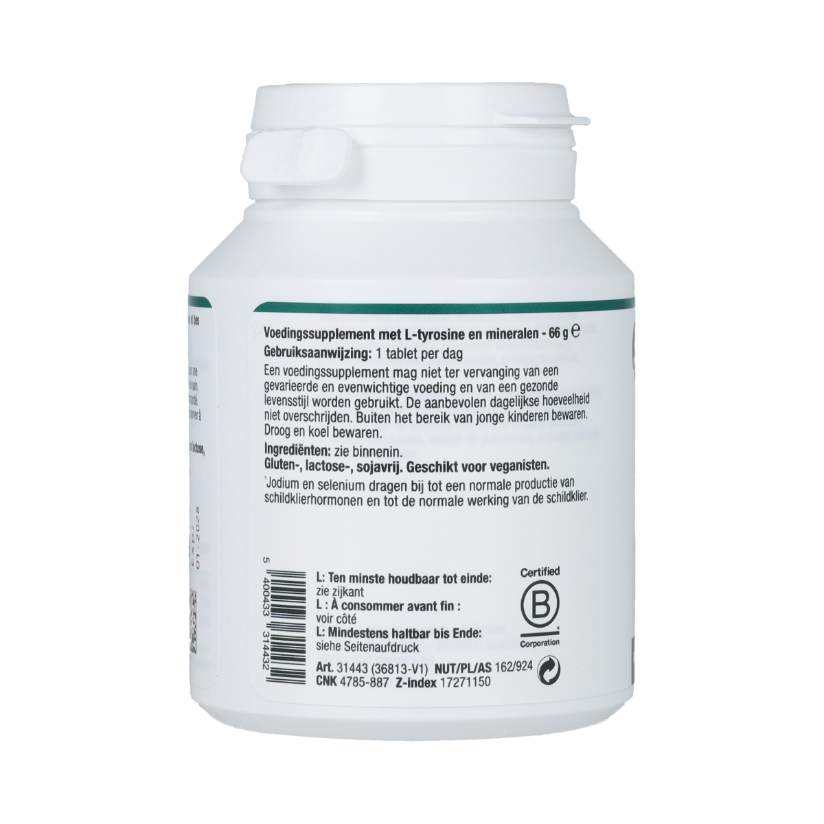 Metagenics Iodine & Tyrosine herbal supplement bottles, 60 tablets, natural herbal product for thyroid support.