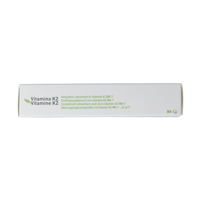 Metagenics Vitamin K2 84-tablet bottle with label showing supplement details and branding.