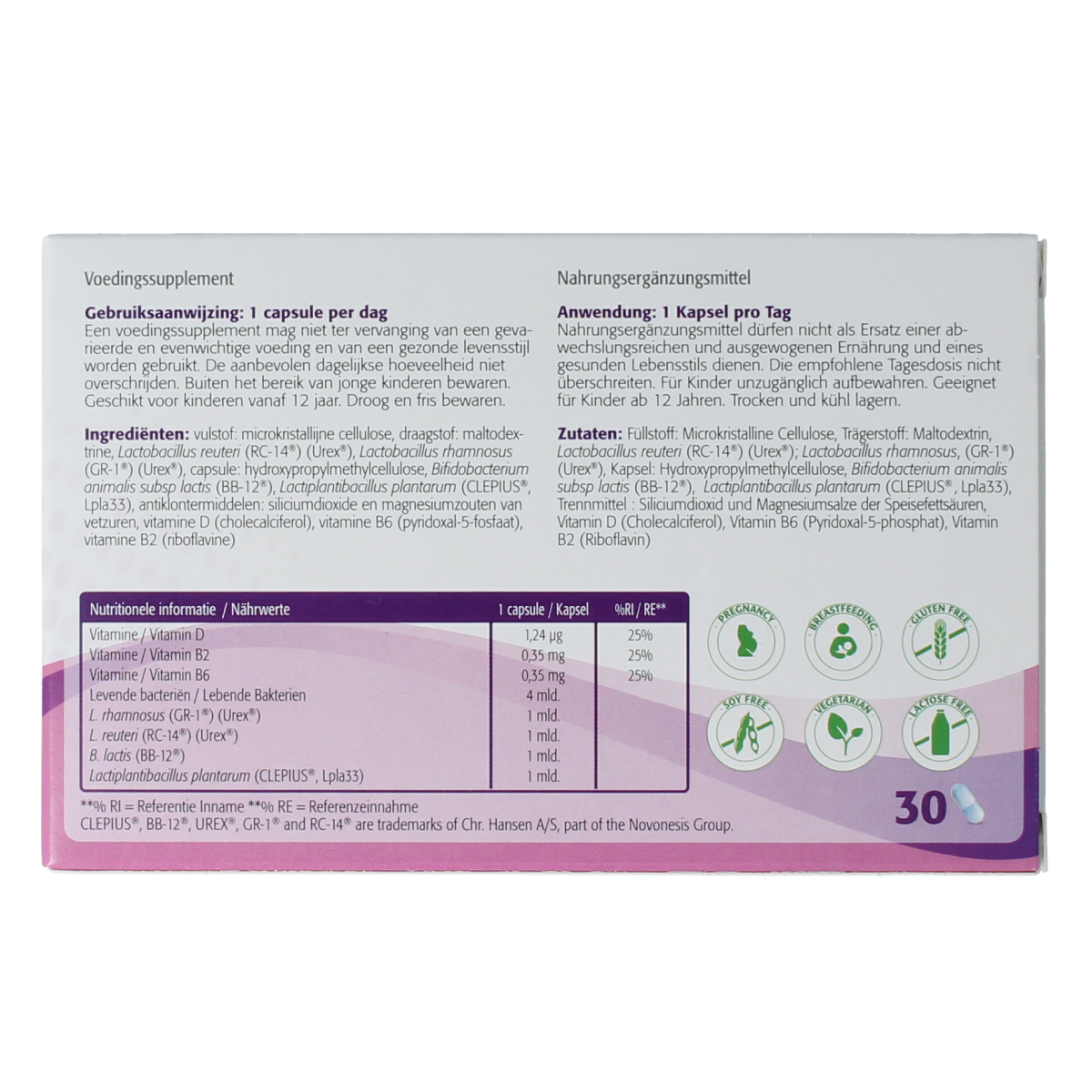 Metagenics Bactiol women probiotic supplement bottle with 30 capsules, dietary supplement for digestive health.