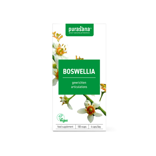 Purasana Boswellia vegan capsules, herbal supplement in vegetarian capsules, natural herbal remedy for joint support.