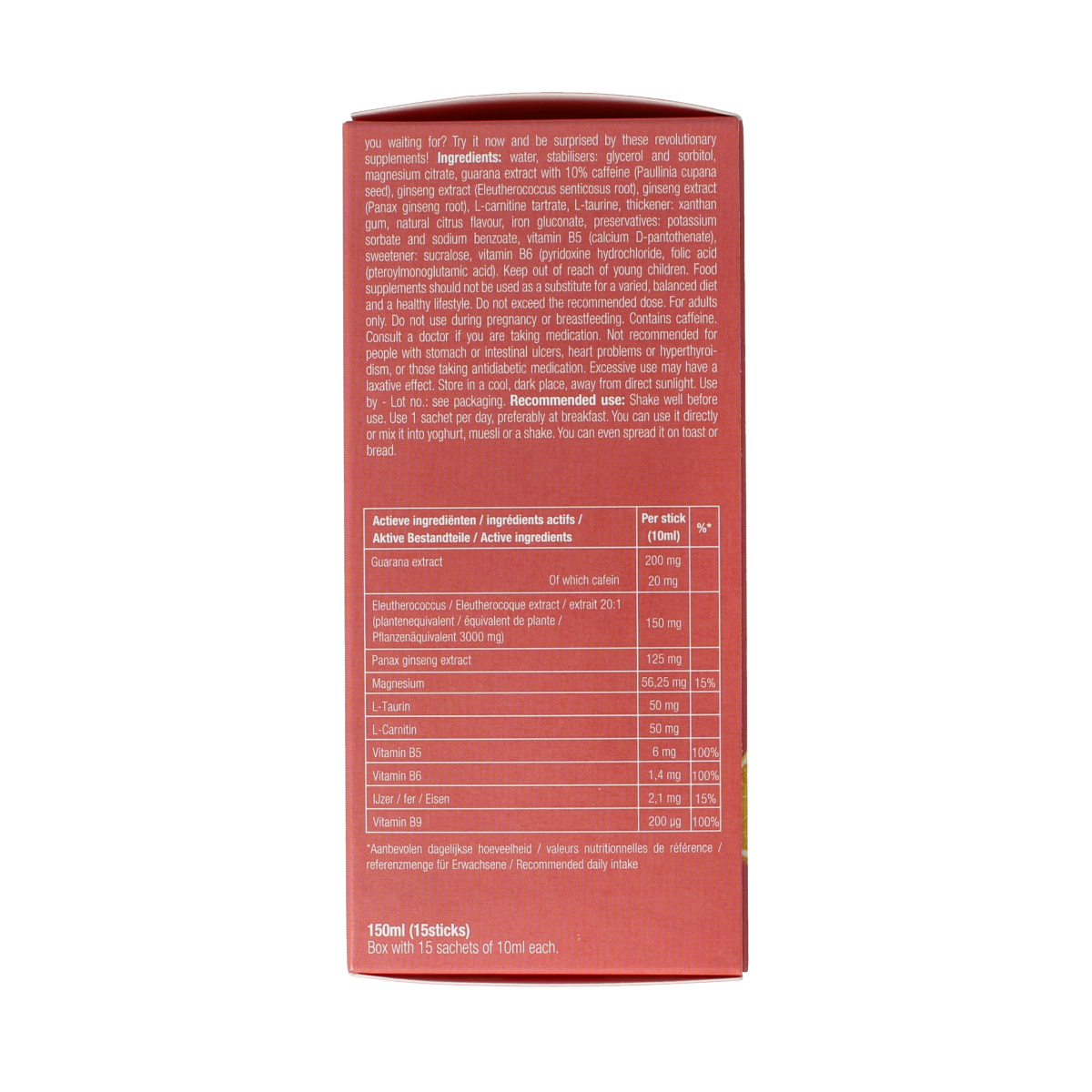 Purasana Energy liquid gelstick 10ml 15.00 Stuks