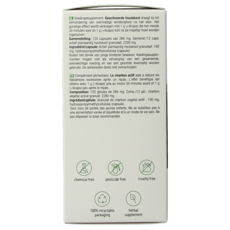 Purasana vegan plant-based charcoal capsules in a bottle, vegetarian herbal supplement, natural and eco-friendly packaging