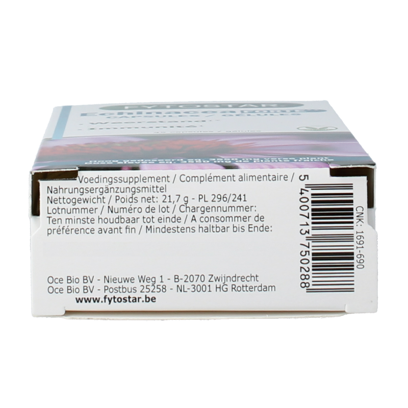 Fytostar Echinacea Forte 1215 herbal supplement capsules, natural herbal remedy for immune support, in a blister pack