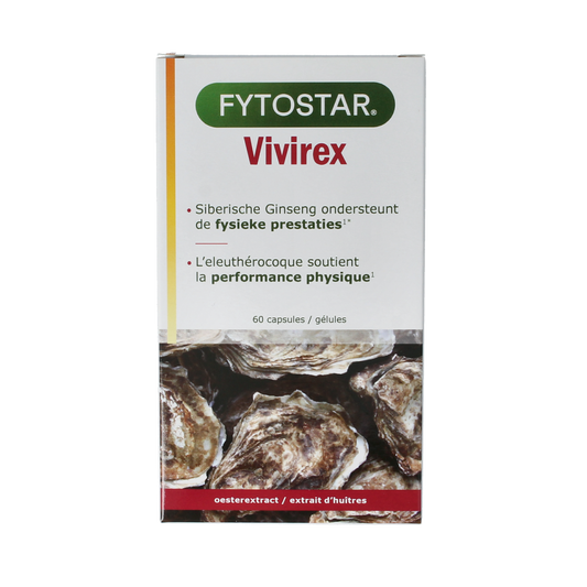 Fytostar Vivirex herbal supplement capsules in a bottle, natural herbal remedy by Fytostar for overall wellness.