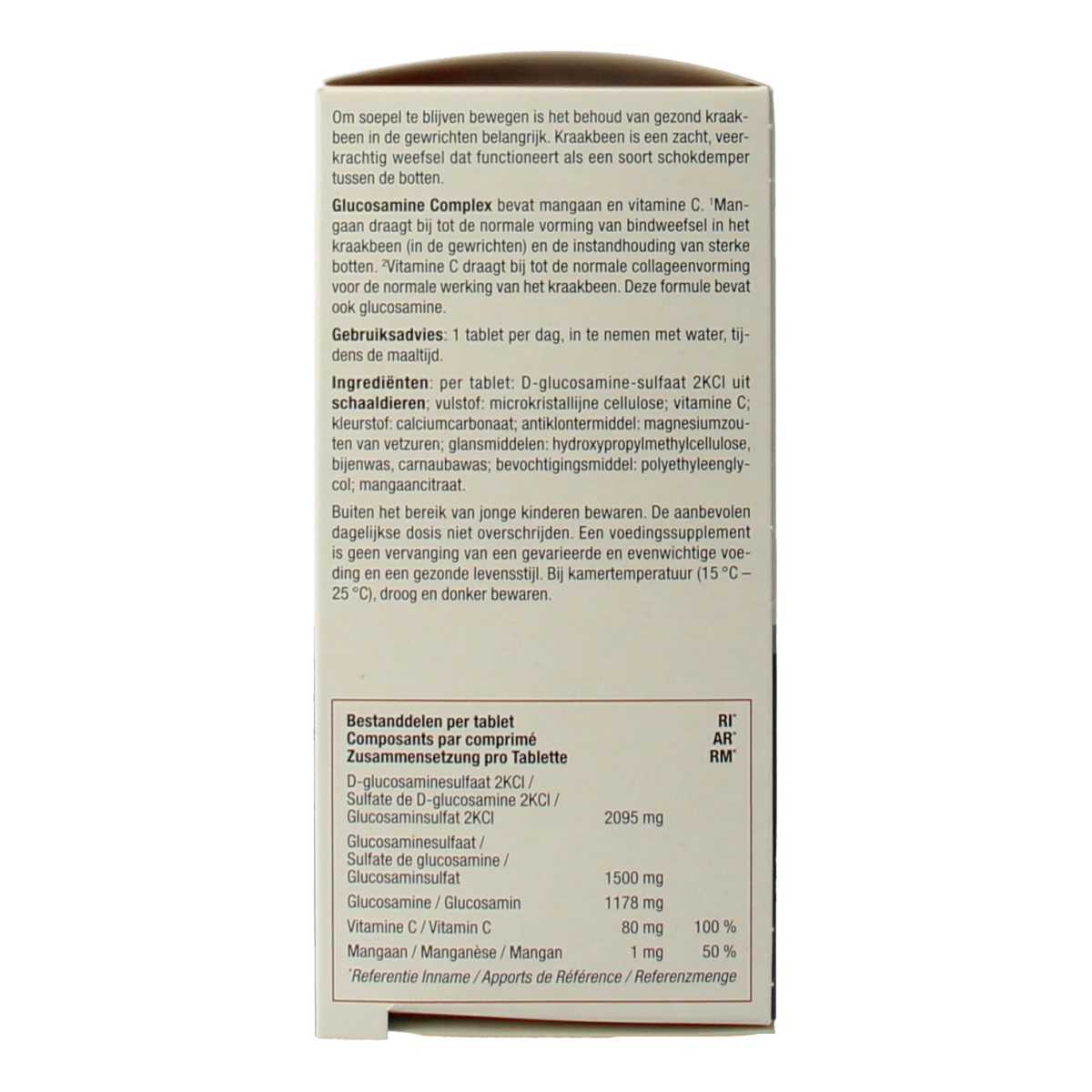 Fytostar Glucosamine 1500 mineral tablets in a bottle, designed for joint support and cartilage health.