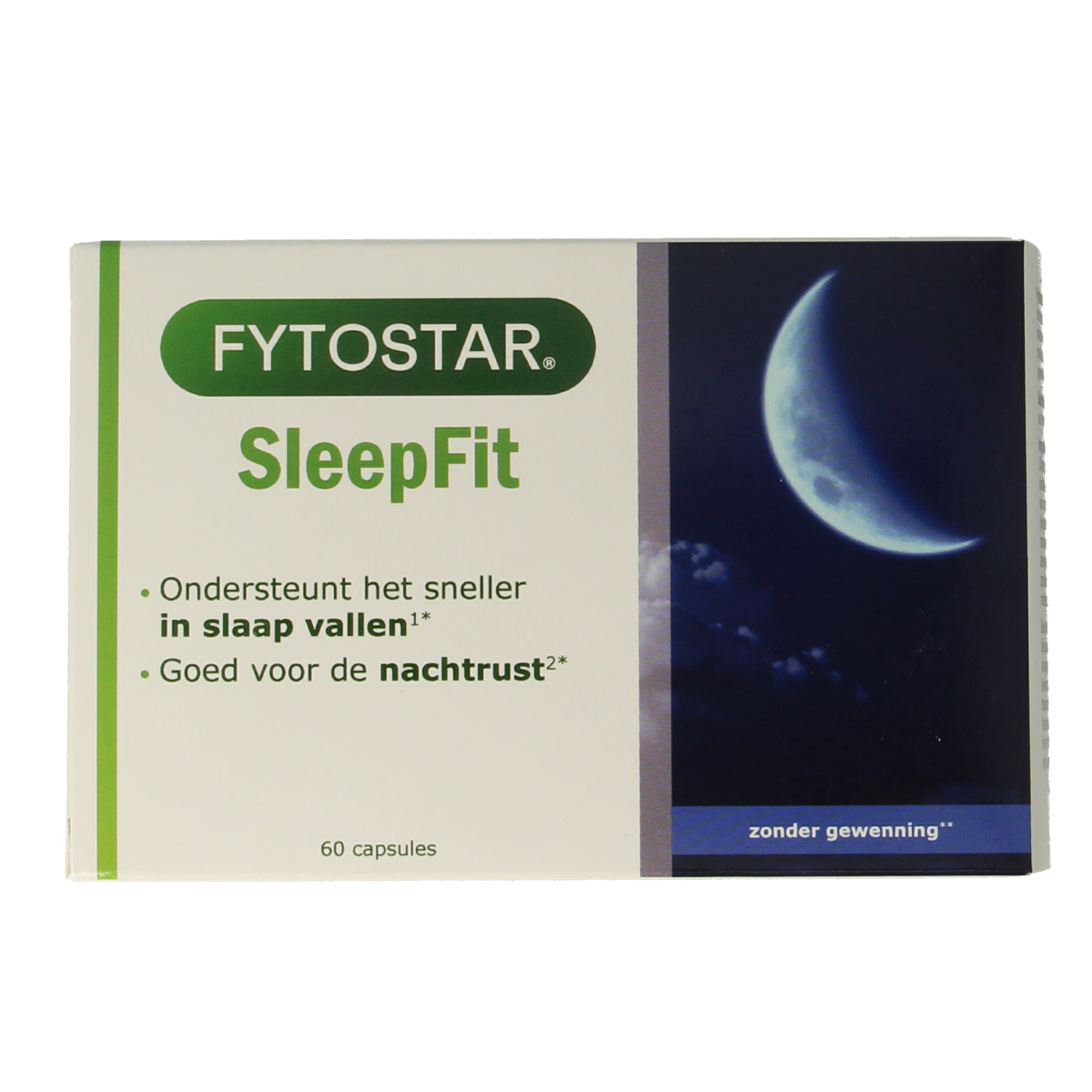 Fytostar Sleep Fit maxi herbal supplement capsules in a bottle, used for supporting restful sleep and relaxation.