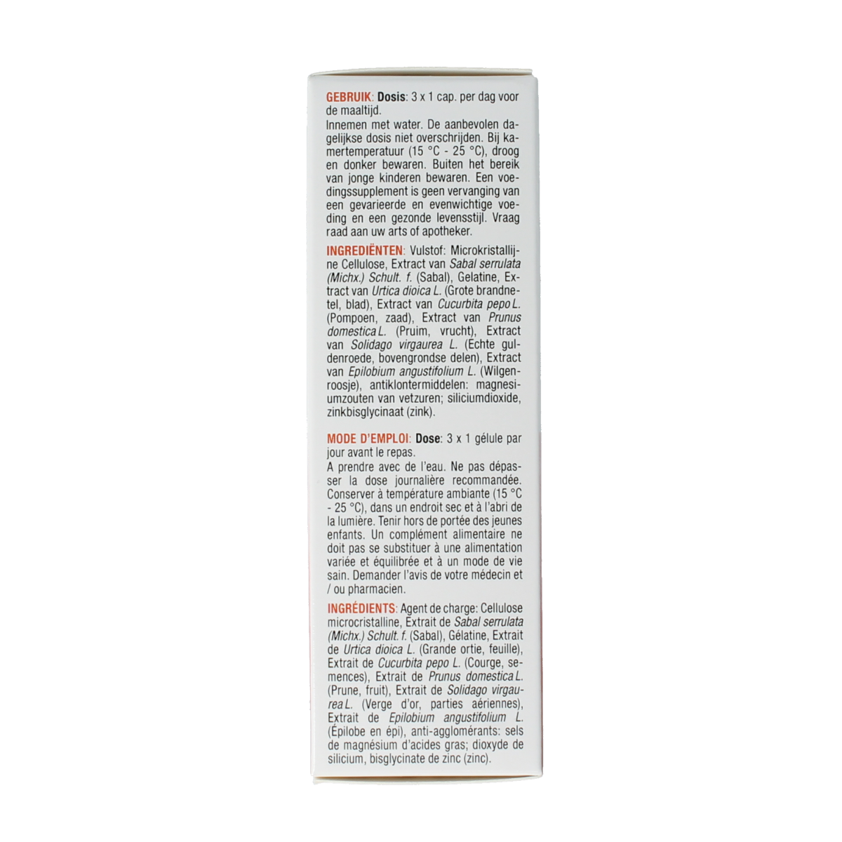 Fytostar Proprostex 60 capsules, dietary supplement with herbal ingredients for prostate health, displayed in a clear bottle.