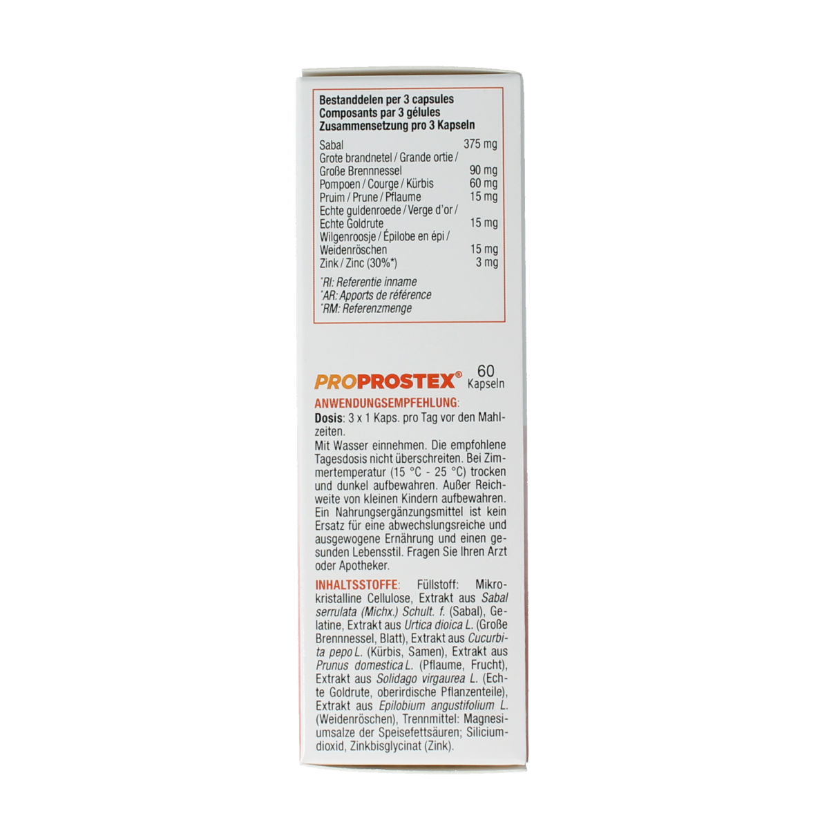 Fytostar Proprostex 60 capsules, dietary supplement with herbal ingredients for prostate health and wellness.