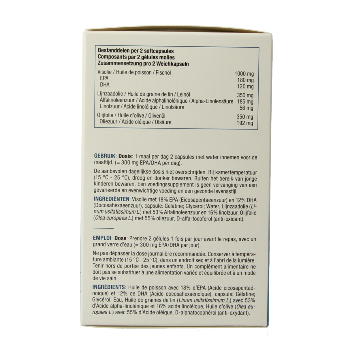 Fytostar Vianatura omega 3-6-9 capsules in a bottle, herbal supplement for overall wellness, shown with cap and label.