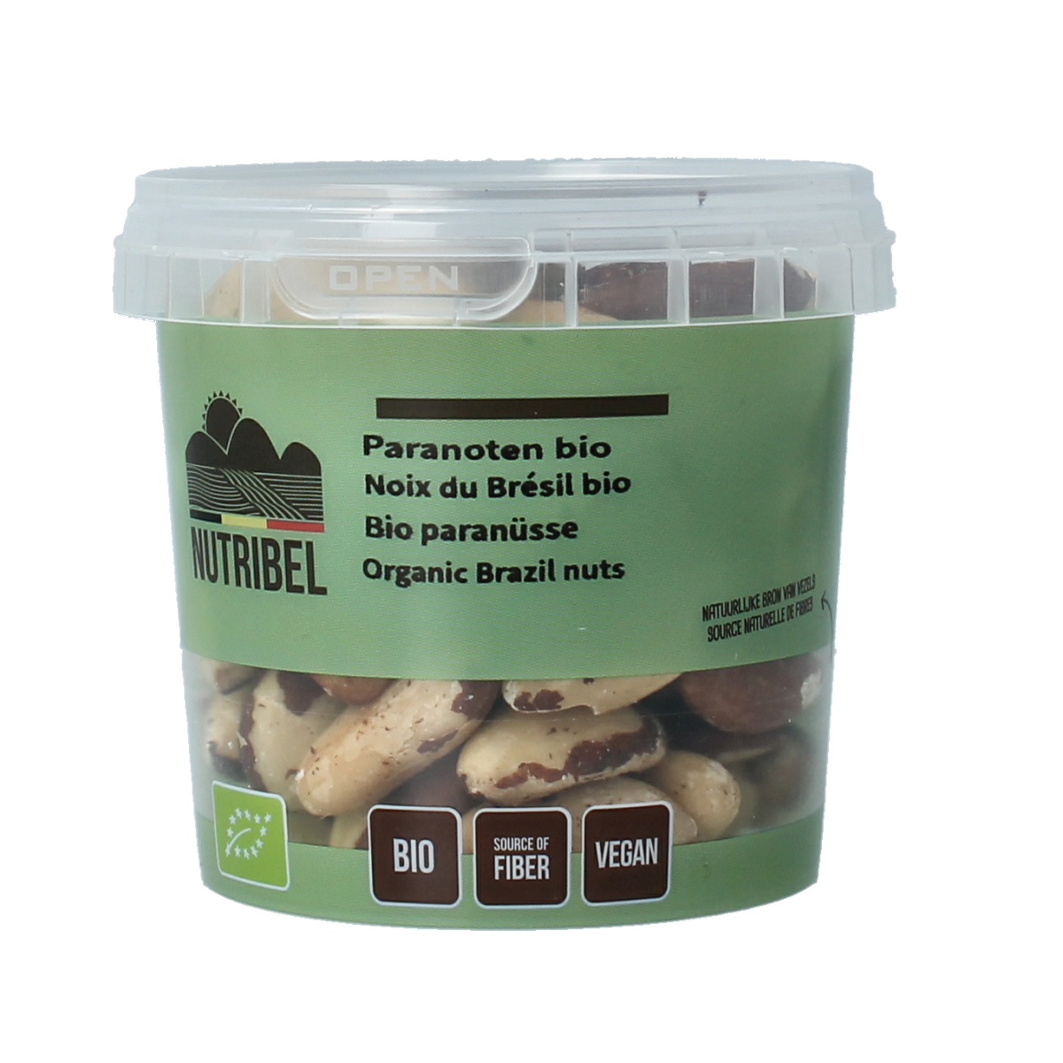 Nutribel Paranoten bio raw superfoods in 200g package, close-up of the organic nut product with branding and product details.