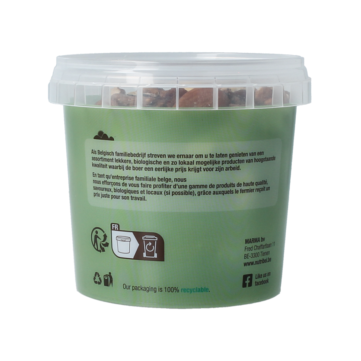 Nutribel bio raw sunflower seeds, 200g, superfood in a clear package, highlighting their natural, crunchy appearance.