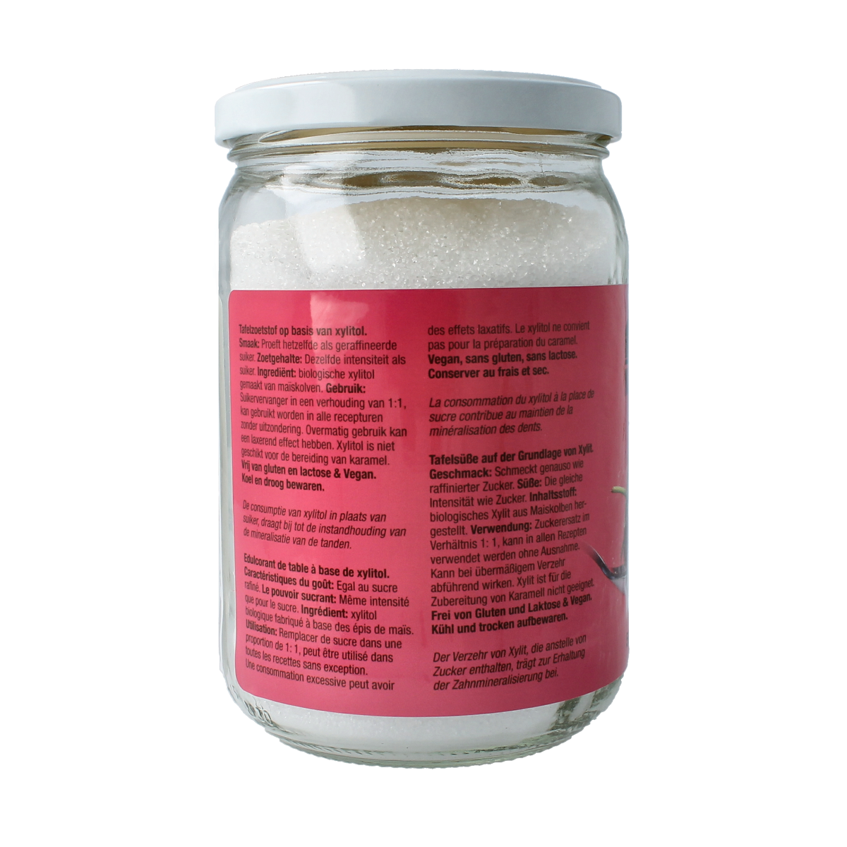 Nutribel Sweet xylitol organic sweetener in 500g package, natural sugar substitute, with a white crystalline appearance