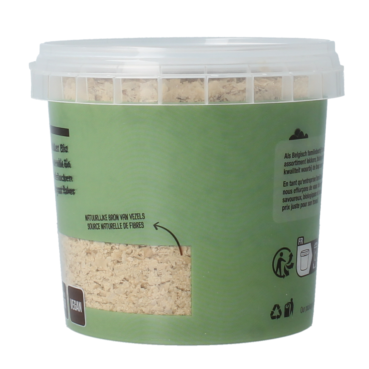 Nutribel bio Edelgistvlokken raw superfood in a 100g package, close-up of golden nutritional yeast flakes.