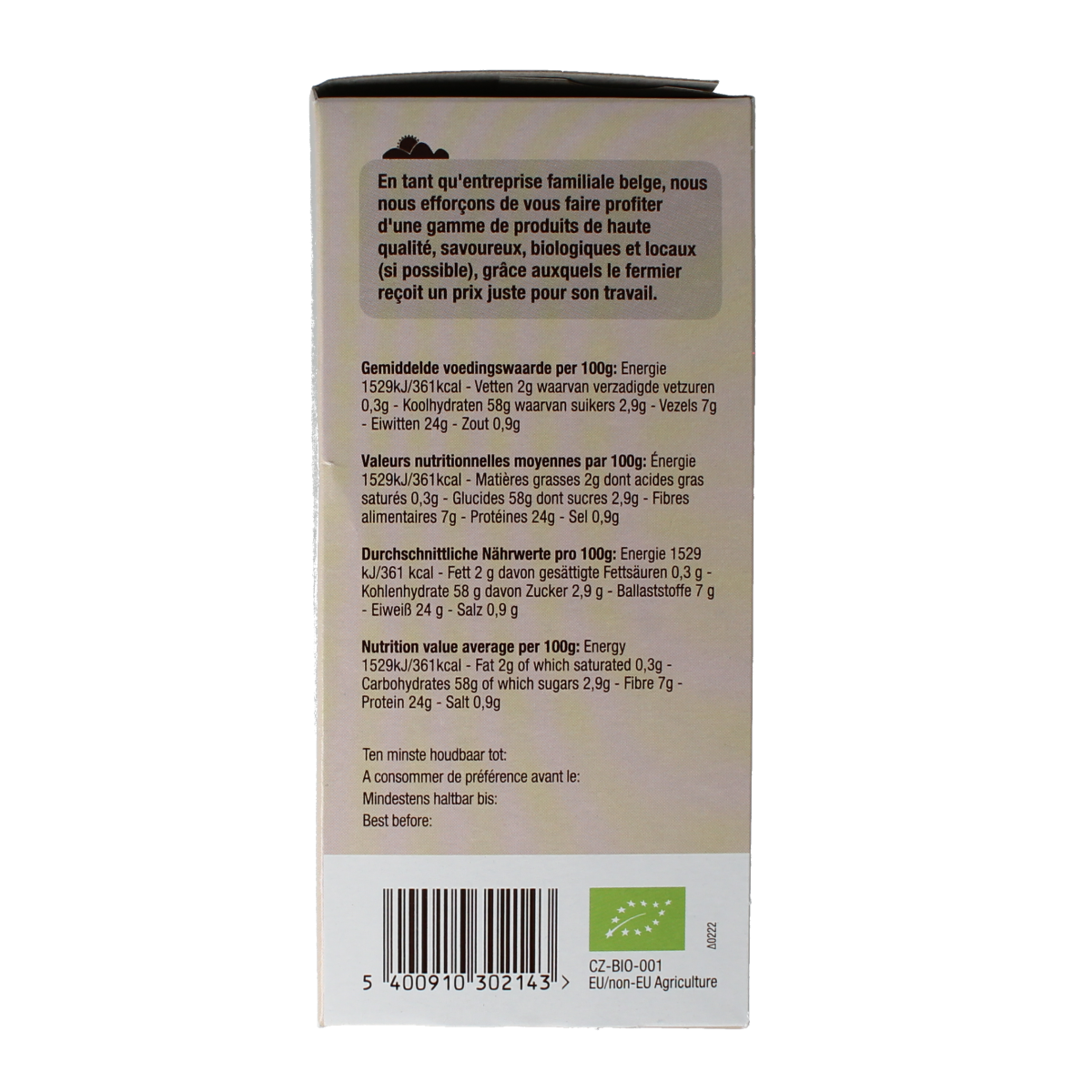 Nutribel organic lentil crackers in a 150g package, crispy whole grain bread alternative with natural ingredients.