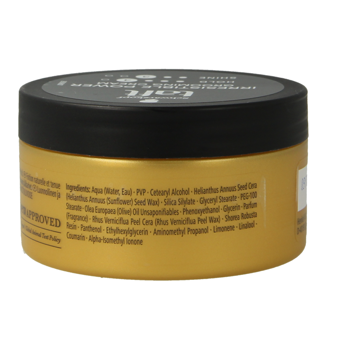 Taft Irresistible Power Hair Styling Cream in 100ml jar, showing smooth cream texture and styling hold product for hair.