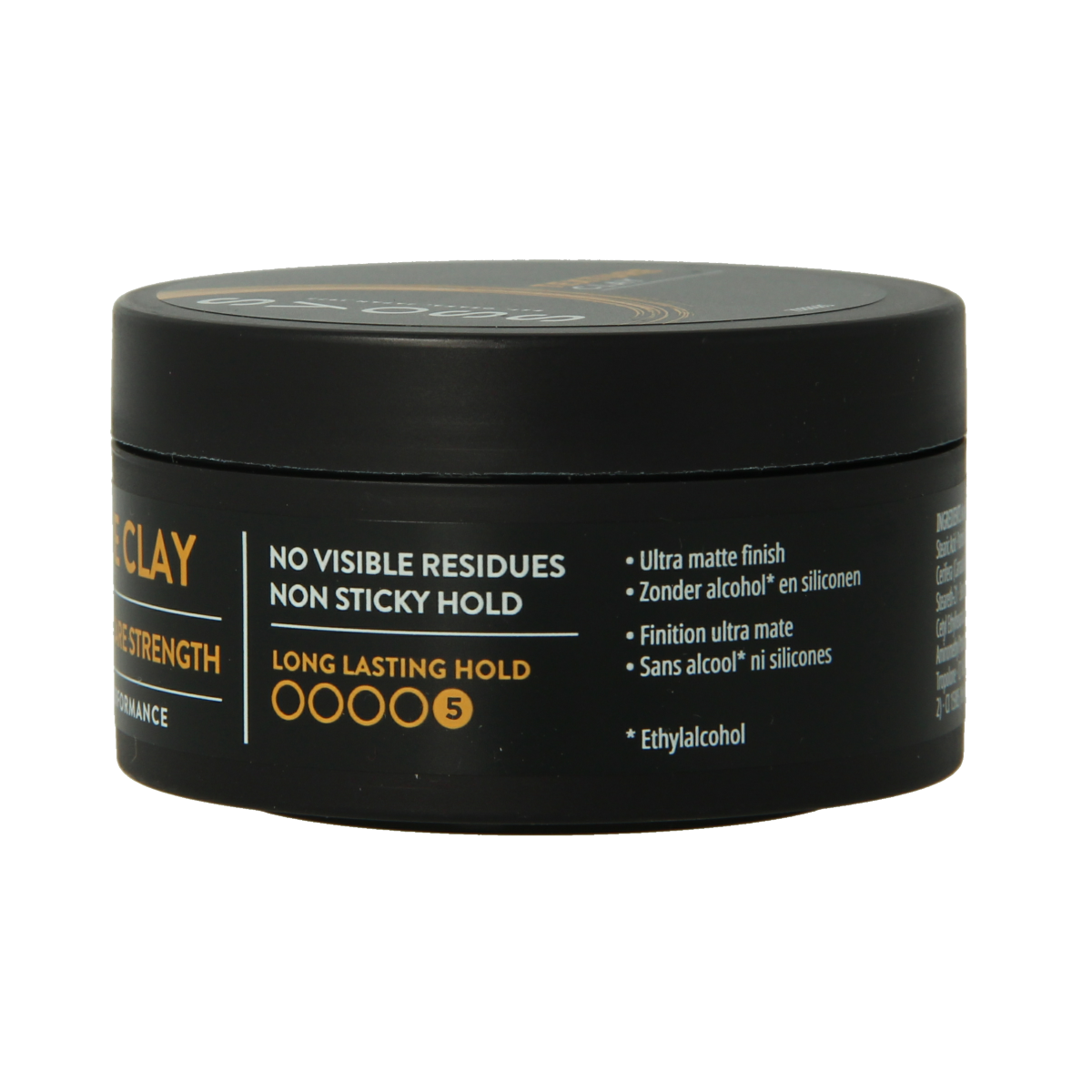 Syoss Texture Clay hair styling product in a 100ml jar, with a matte finish and textured look for styling and hold.