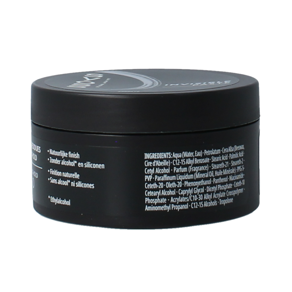 Syoss Styling invisible hold paste in 100ml jar, hair styling product with a sleek container and clear label.