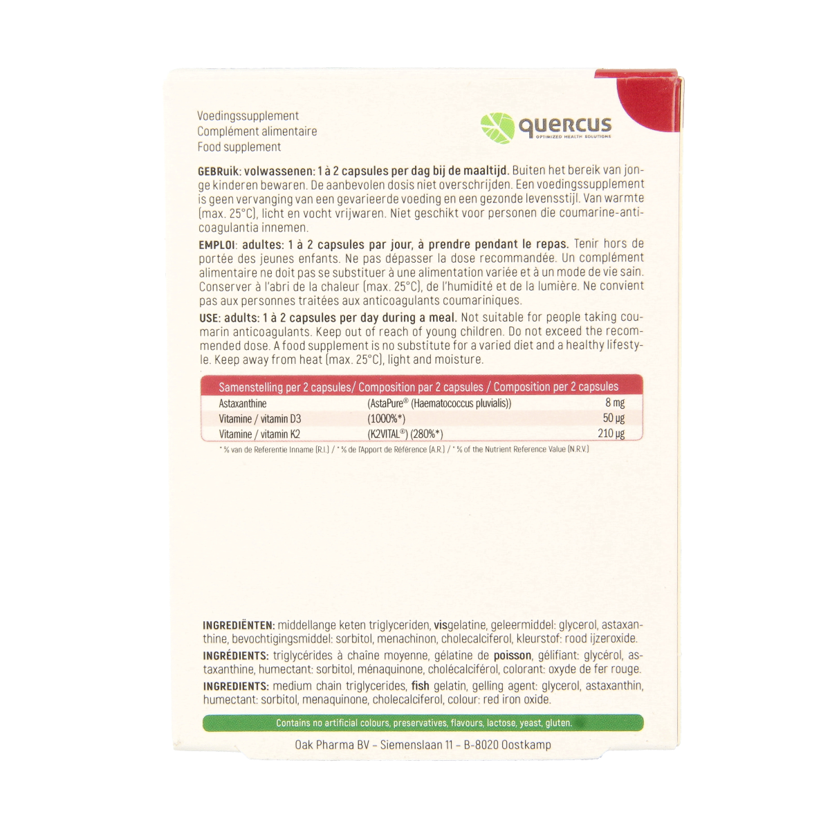 Quercus Astapure 60.00 Capsules