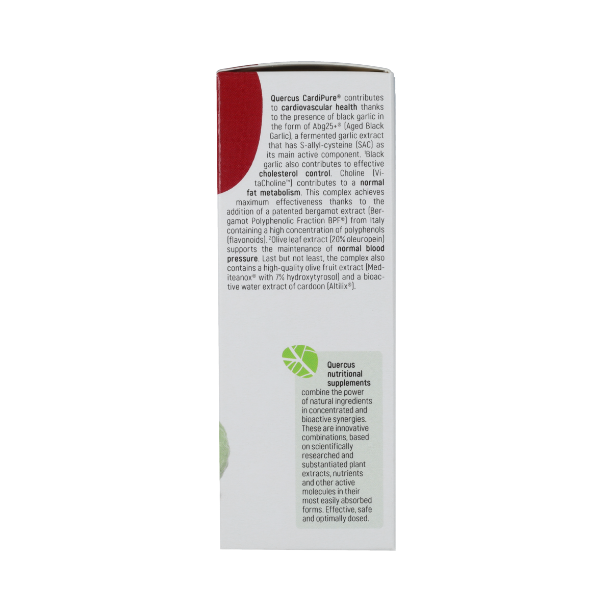 Quercus CardiPure herbal tablets in a blister pack, dietary supplement for cardiovascular health, by Quercus.