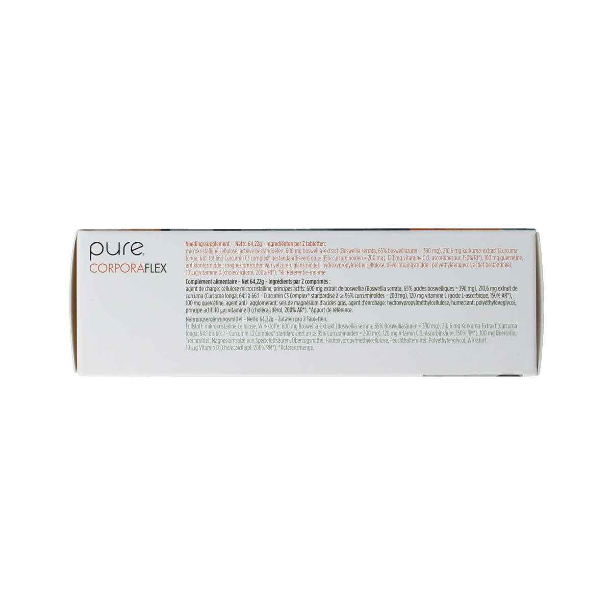 Pure Corporaflex 60 tablets, dietary supplement in blister pack, designed to support joint and cartilage health.