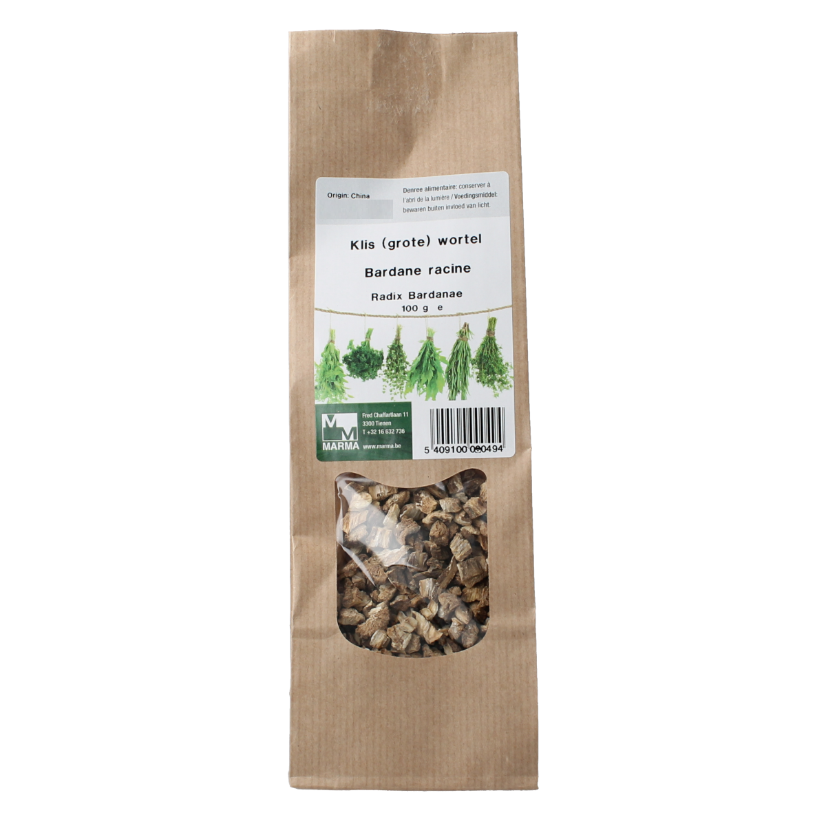 Marma Klis grote wortel kruiden en maaltijdmix in 100g packaging, featuring dried large carrot pieces for cooking or seasoning.