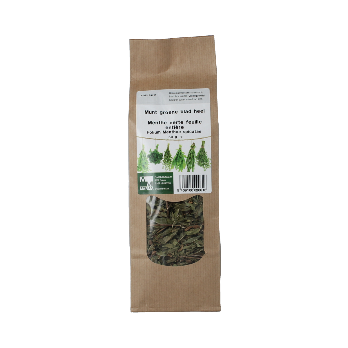 Marma Munt groene blad heel 50.00 Gram