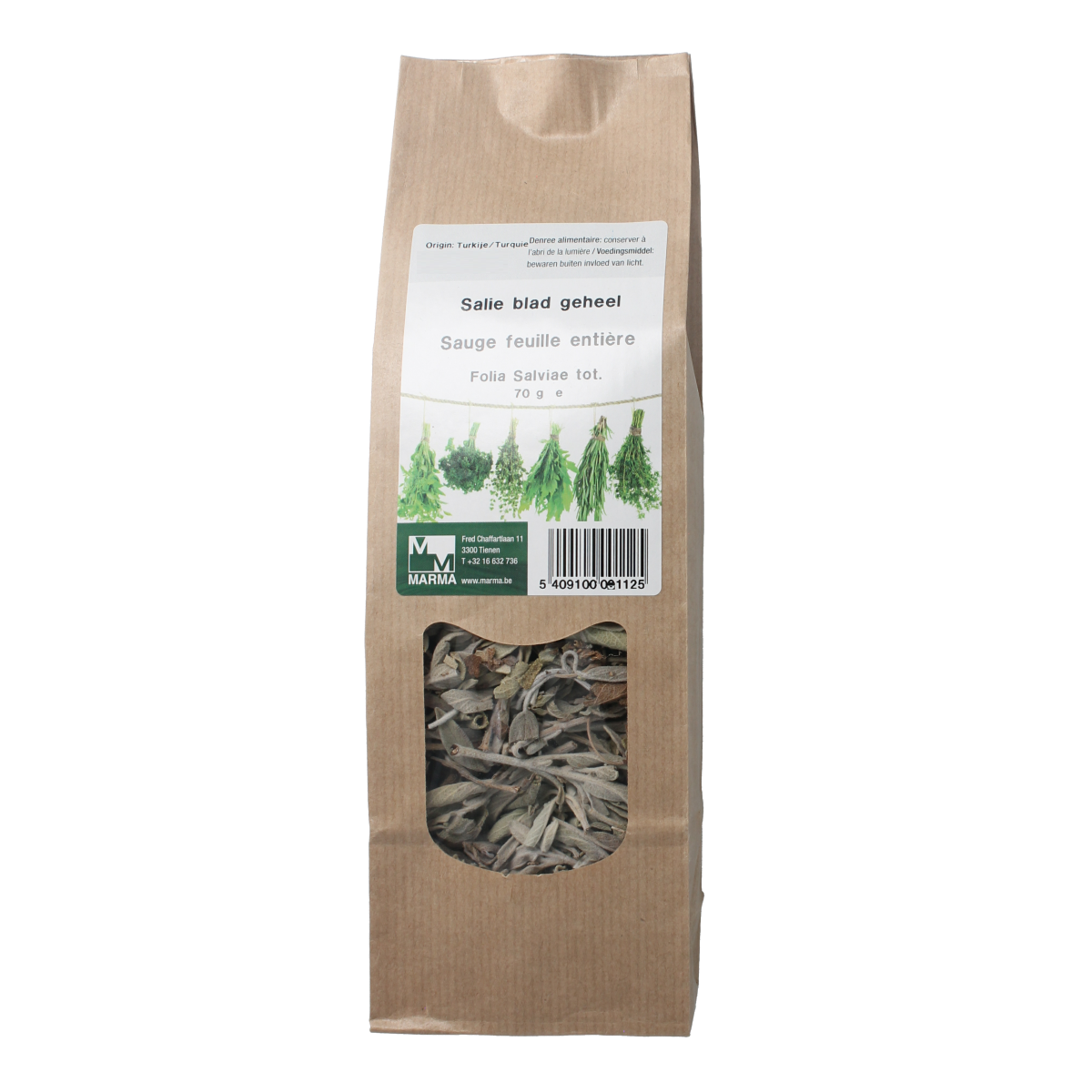Marma Salie blad geheel 70.00 Gram