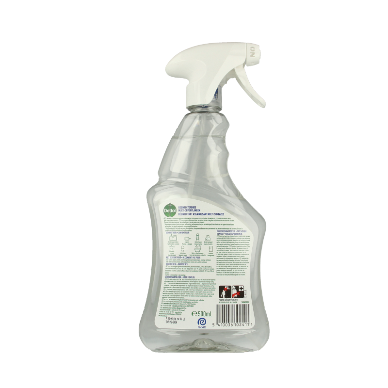 Dettol Multi Reiniger Hygiene cleaner in a 500ml bottle, suitable for disinfecting and cleaning various surfaces in the home.