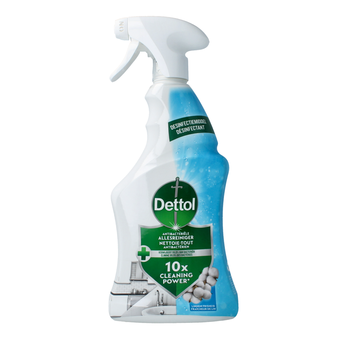 Dettol Power & Fresh Cotton Scent All-Purpose Cleaner Spray 500ml, a cleaning product with fresh cotton fragrance.