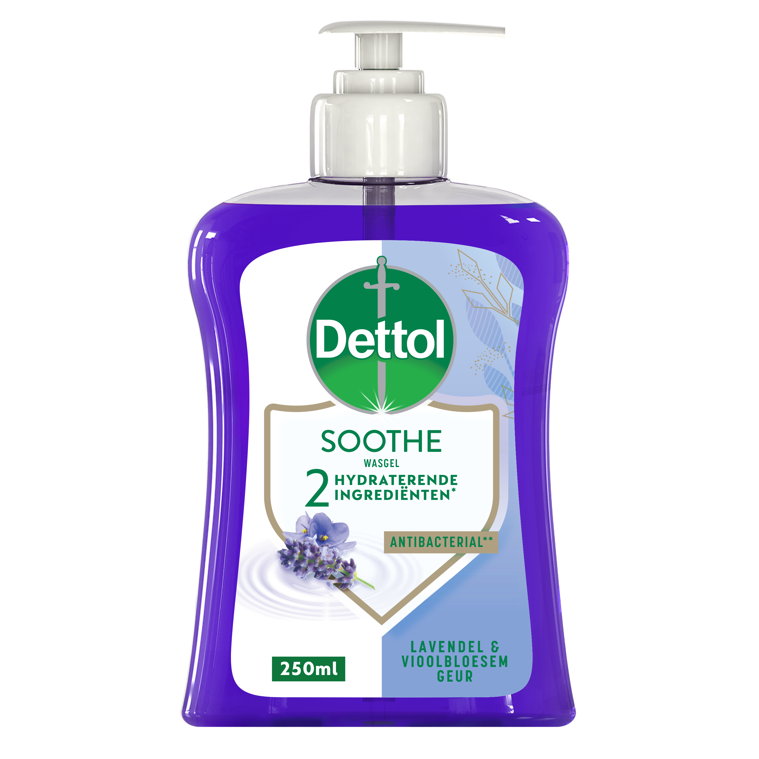 Dettol Relaxing Lavender Hand Soap 250ml in a clear plastic pump bottle with lavender branding