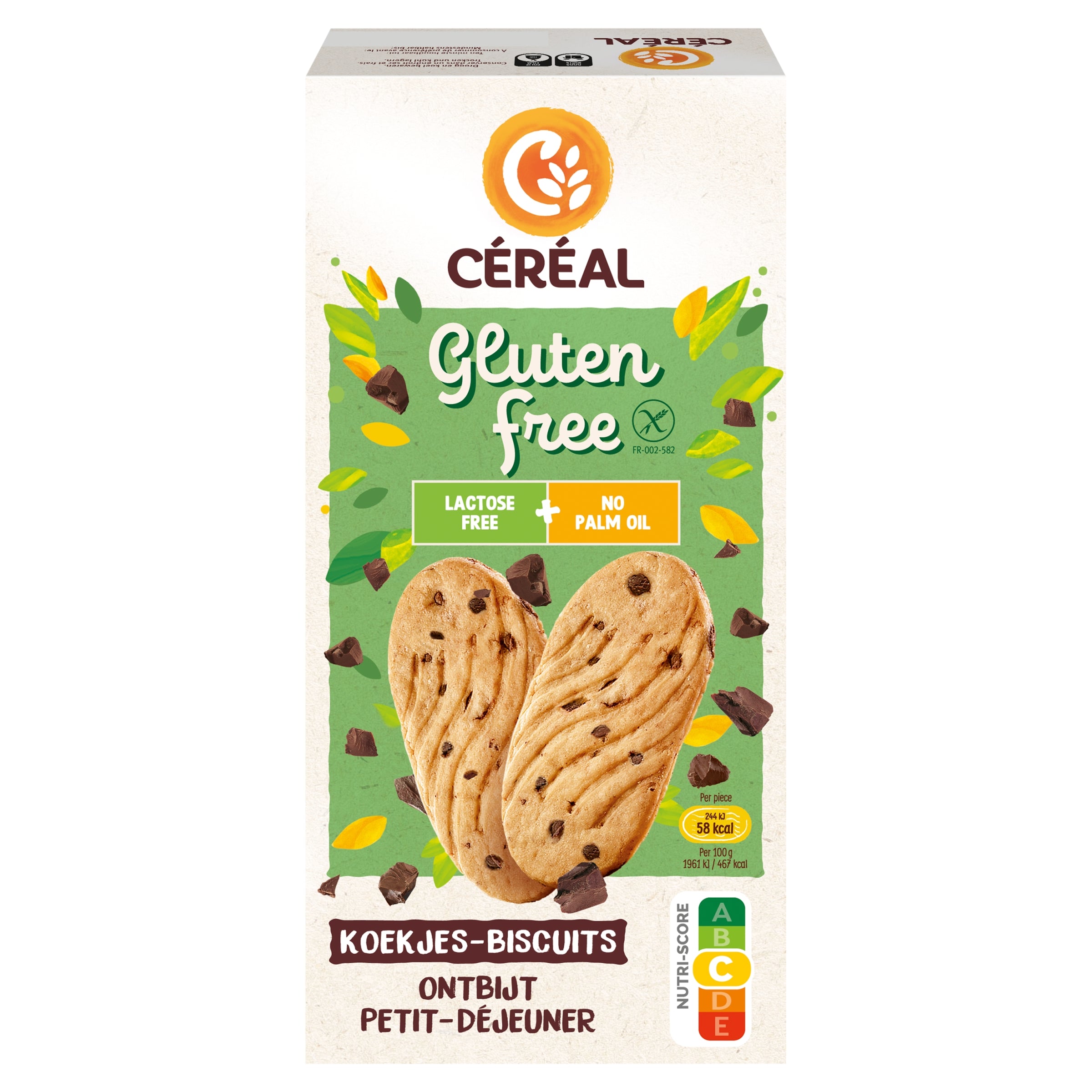 Gluten-free Cereal Ontbijtkoekjes breakfast grains in a 200g package, shown in the image.
