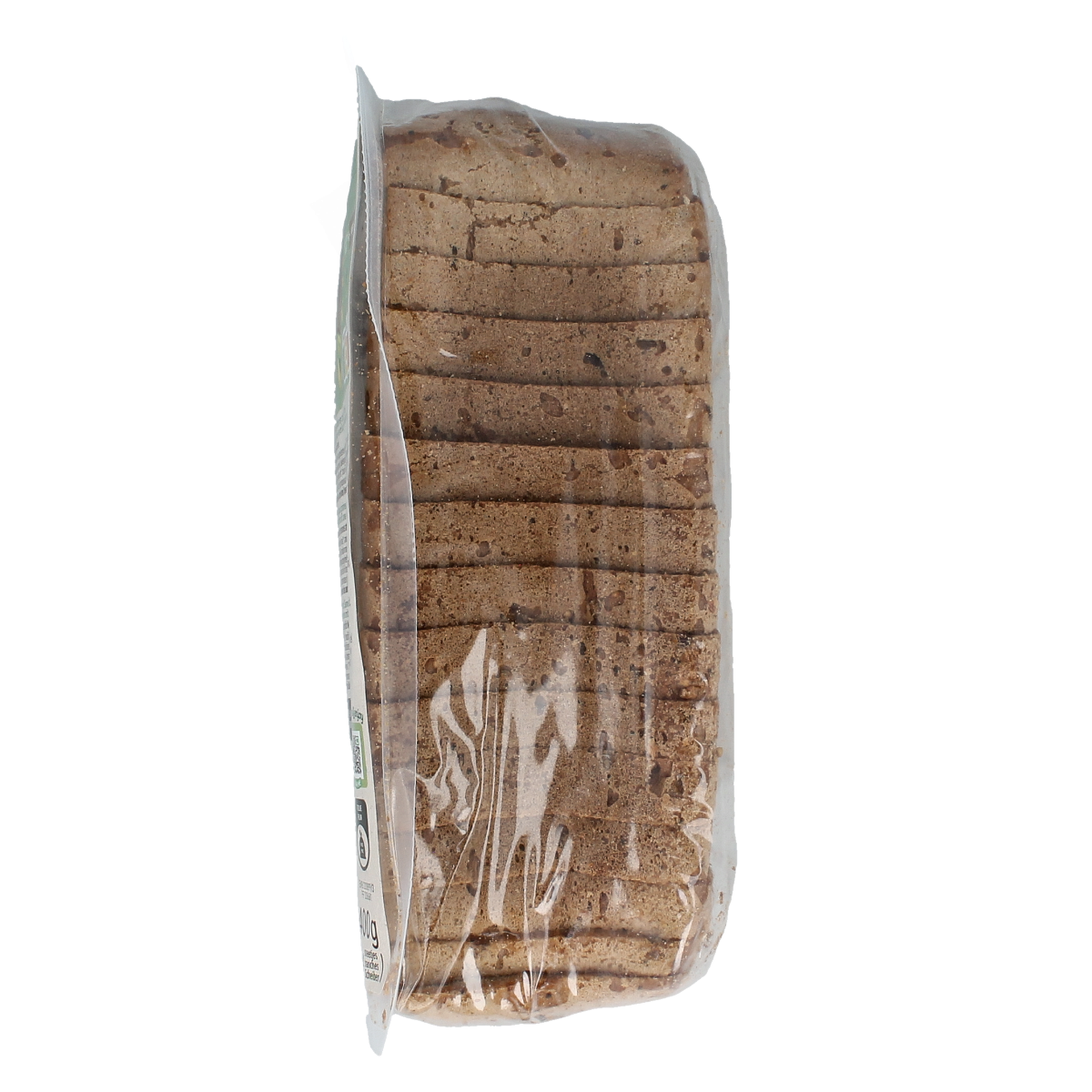 Cereal brand meergranen cereal bread loaf, 400g, with a sliced view showing multi-grain texture and crunchy crust.